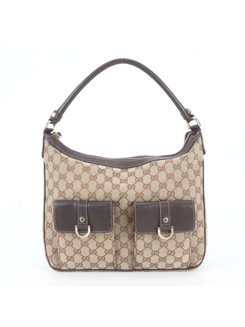 Gucci GG Canvas Abbey Leather Shoulder Bag